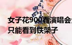 女子花900看演唱会全程看不到人，很无语，只能看到铁架子