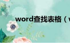 word查找表格（word查找快捷键）