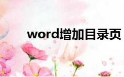 word增加目录页（word增加目录）