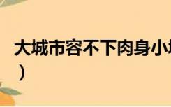 大城市容不下肉身小城市容不下灵魂（大城市）