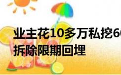 业主花10多万私挖60平方米地下室，被依法拆除限期回埋