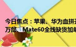 今日焦点：苹果、华为血拼开始！顶配iPhone15加单超3千万部、Mate60全线缺货加单千万