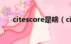 citescore是啥（citescore什么意思）