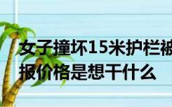 女子撞坏15米护栏被索赔10万余元，如此虚报价格是想干什么