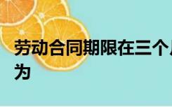 劳动合同期限在三个月以上不满一年的试用期为