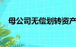 母公司无偿划转资产给子公司的账务处理