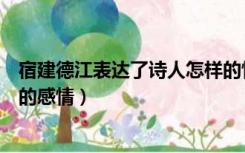 宿建德江表达了诗人怎样的情感（宿建德江表达了诗人怎样的感情）