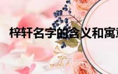 梓轩名字的含义和寓意（梓轩名字的含义）