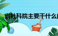 省社科院主要干什么的（省社科院待遇怎么样）