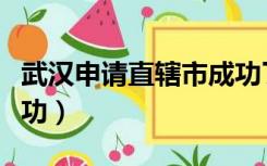 武汉申请直辖市成功了吗（武汉申请直辖市成功）