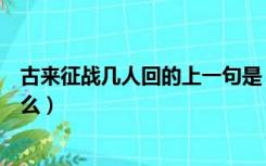 古来征战几人回的上一句是（古来征战几人回前面一句是什么）