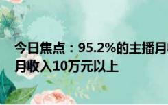 今日焦点：95.2%的主播月收入5000元以下，仅0.4%主播月收入10万元以上