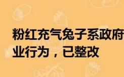 粉红充气兔子系政府斥资8万定制？官方：商业行为，已整改