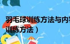 羽毛球训练方法与内容调查研究论文（羽毛球训练方法）