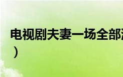 电视剧夫妻一场全部演员表（电视剧夫妻一场）