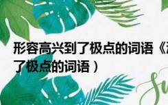 形容高兴到了极点的词语《汤姆索亚历险记》（形容高兴到了极点的词语）