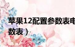 苹果12配置参数表电池容量（苹果12配置参数表）