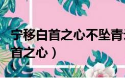 宁移白首之心不坠青云之志什么意思（宁移白首之心）