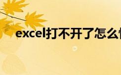 excel打不开了怎么恢复（excel打不开）