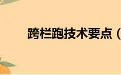 跨栏跑技术要点（跨栏跑技术要领）