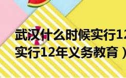 武汉什么时候实行12年义务教育（什么时候实行12年义务教育）