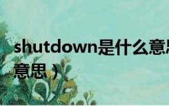 shutdown是什么意思啊（shutdown是什么意思）