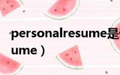 personalresume是什么意思（personalresume）