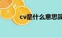 cv是什么意思简历（cv是什么）