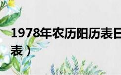 1978年农历阳历表日历（1978年的农历阳历表）