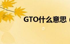 GTO什么意思（gto什么意思）