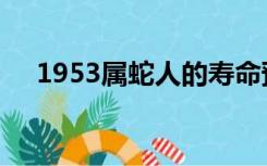 1953属蛇人的寿命预测（1953年属相）