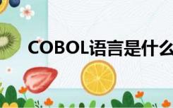 COBOL语言是什么意思（cobol语言）