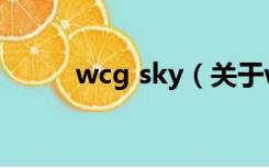 wcg sky（关于wcg sky的介绍）