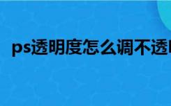 ps透明度怎么调不透明（ps透明度怎么调）