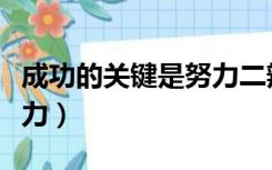 成功的关键是努力二辩提问（成功的关键是努力）