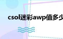 csol迷彩awp值多少钱（csol迷彩awp）