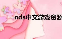 nds中文游戏资源（ndsl中文游戏）