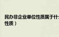 民办非企业单位性质属于什么单位性质（民办非企业的单位性质）