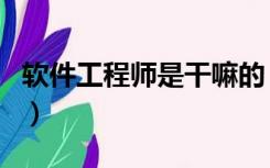 软件工程师是干嘛的（软件工程适合女生学吗）