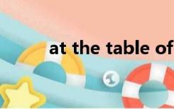 at the table of（at the table）