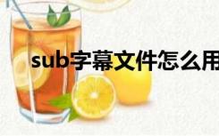 sub字幕文件怎么用（字幕文件怎么用）